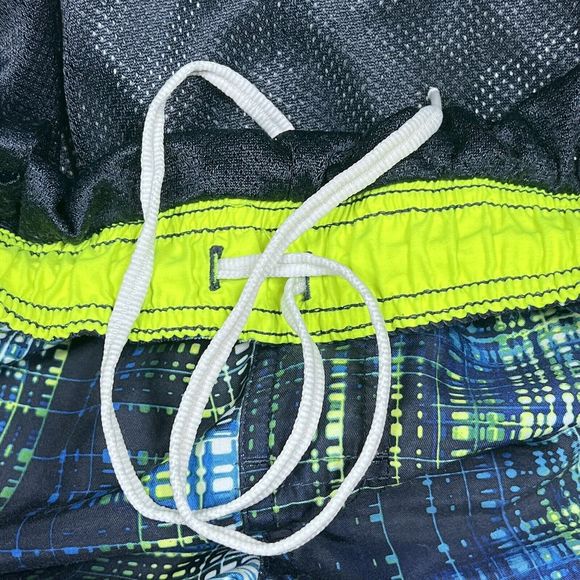 Nike Swim Trunks Mens Size Medium Blue Plaid Elastic Waist Stretch Swim Shorts - Picture 10 of 13